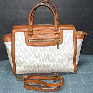 Large Michael Kors Monogram Shoulder Bag Satchel- Selma